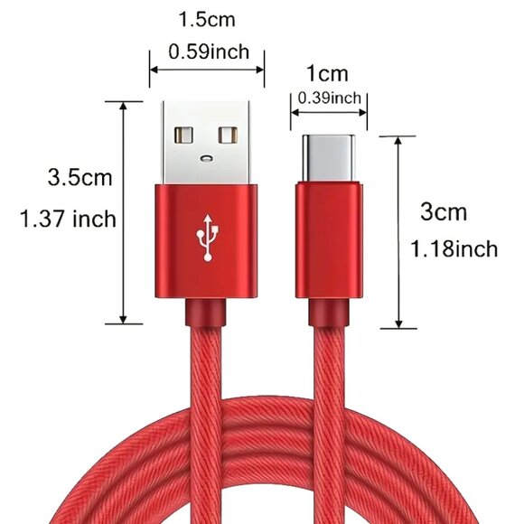 New 6 ft USB Type-C High-Speed Fast Charging Cable For Android Phones Tablets - Picture 2 of 7